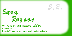 sara rozsos business card